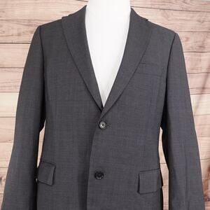 Hugo Boss Suit Jacket Mens 40R Gray 100% Virgin Wool Blazer 2 Button Sport Coat